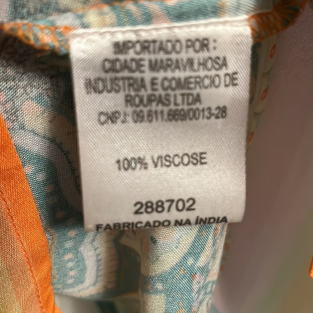 FARM Rio Orange & Teal Paisley Silk Tank Top - Picture 7 of 9